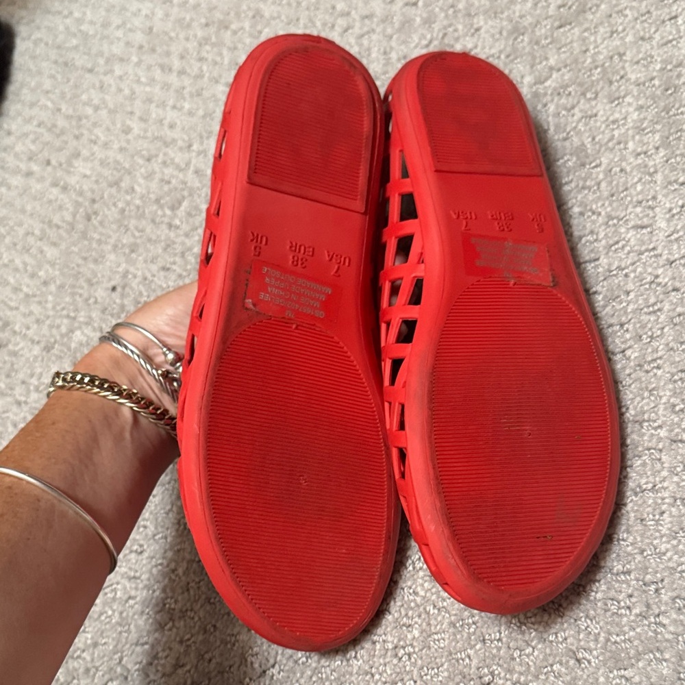 MIA Red Women's Jellie Flats - Jelly Shoes - Picture 3 of 5
